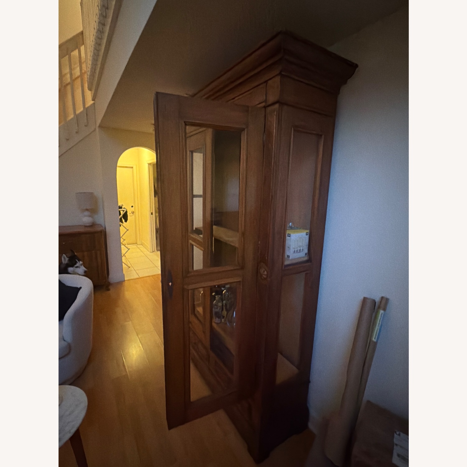 Vintage Handcrafted in Mexico Solid Wood Armoire  - image-3