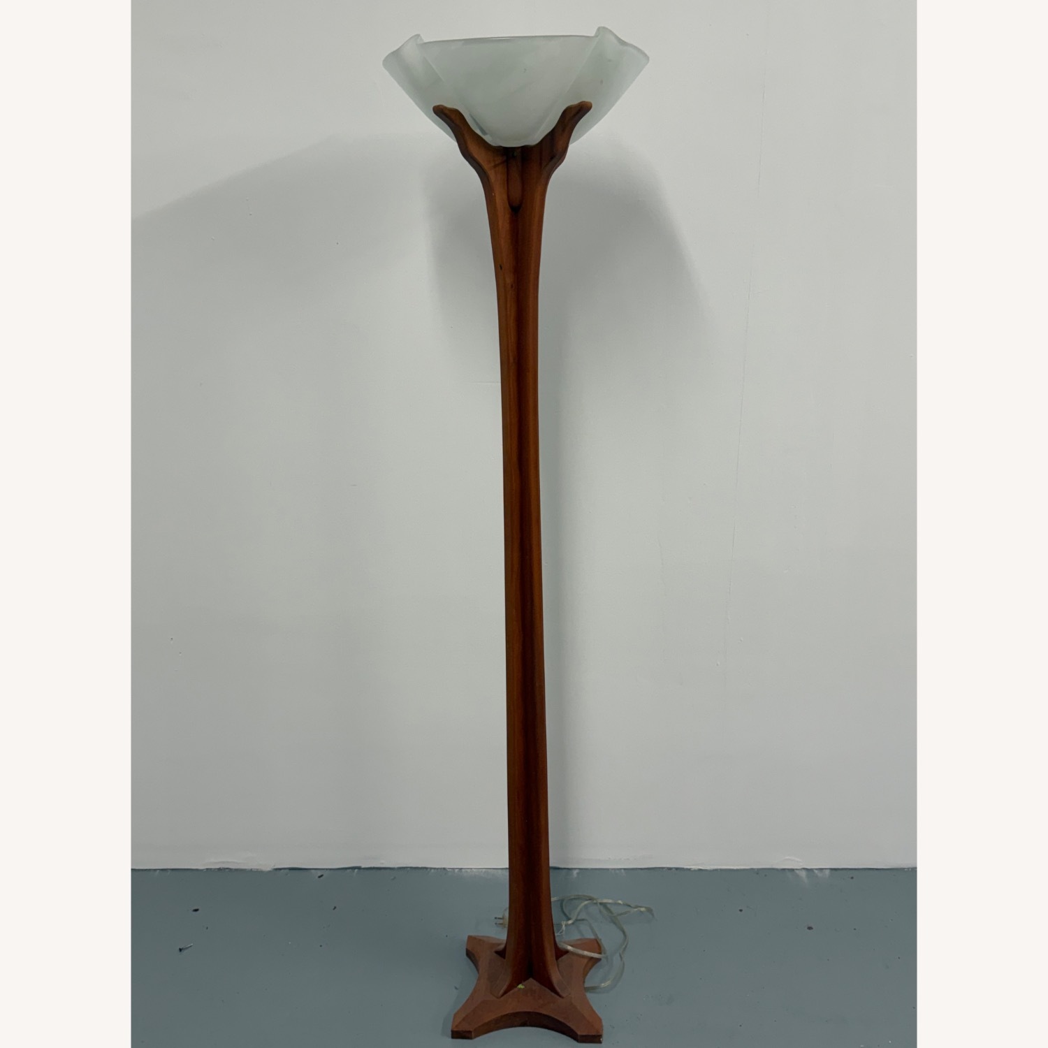 Vintage/Antique Natural Wood Floor Lamp - image-3