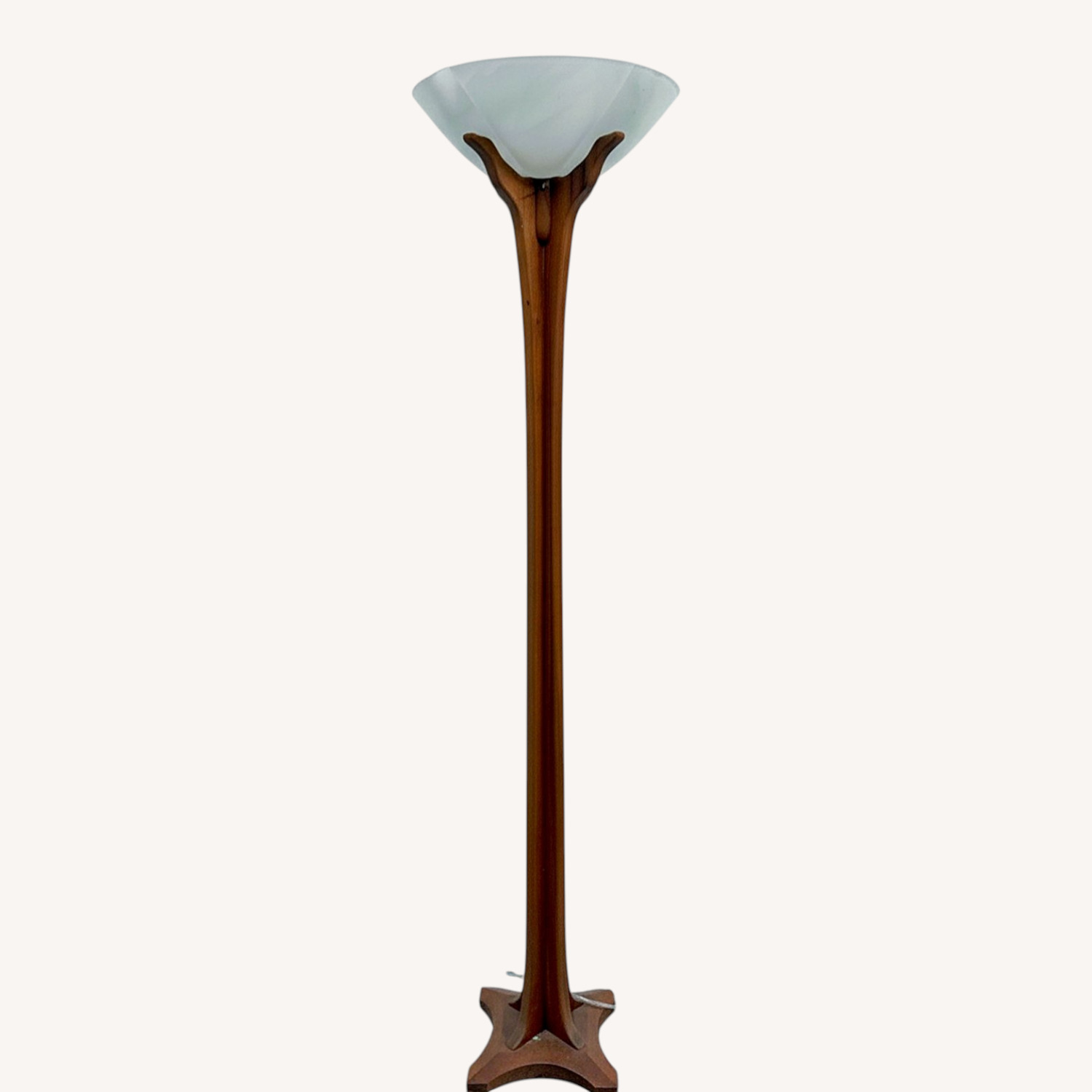 Vintage/Antique Natural Wood Floor Lamp - image-0
