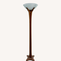 Vintage/Antique Natural Wood Floor Lamp