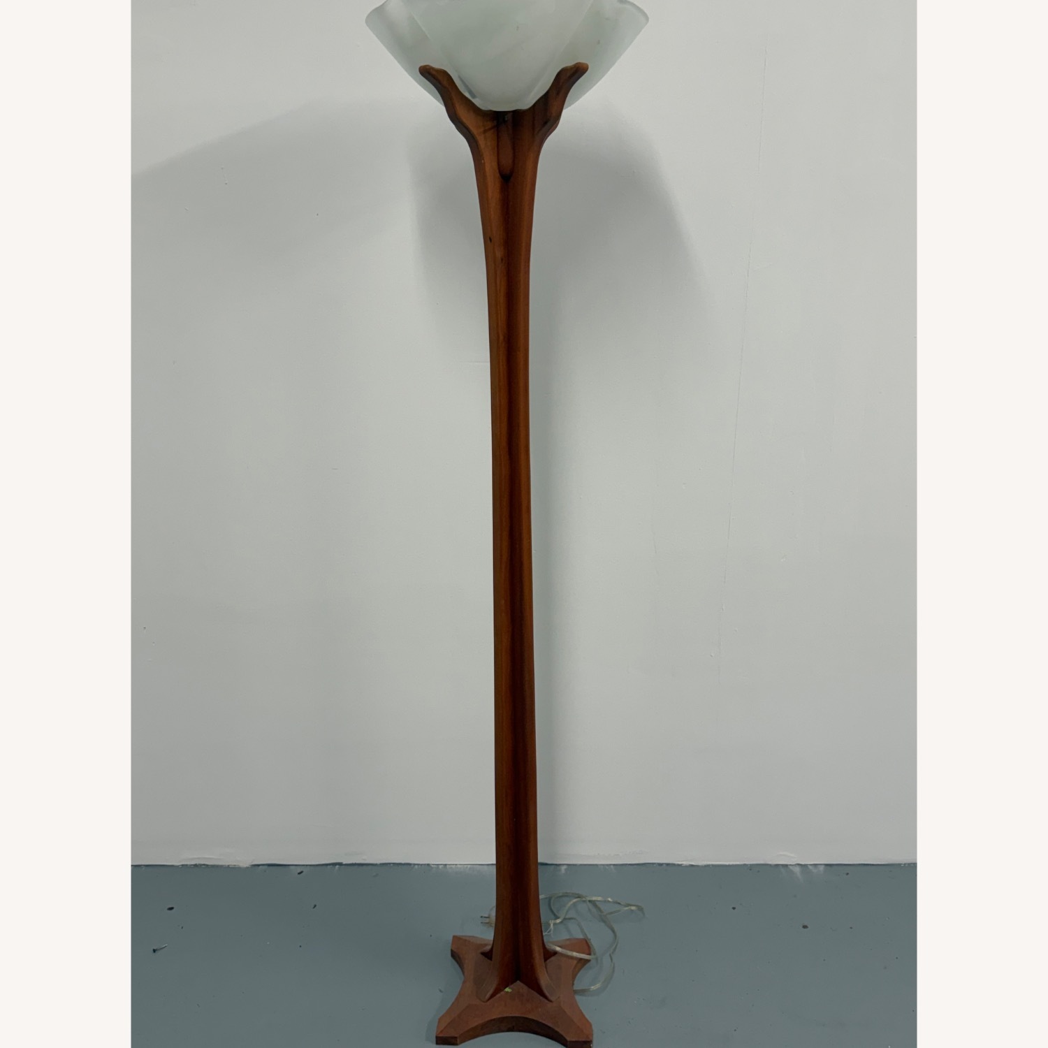 Vintage/Antique Natural Wood Floor Lamp - image-1