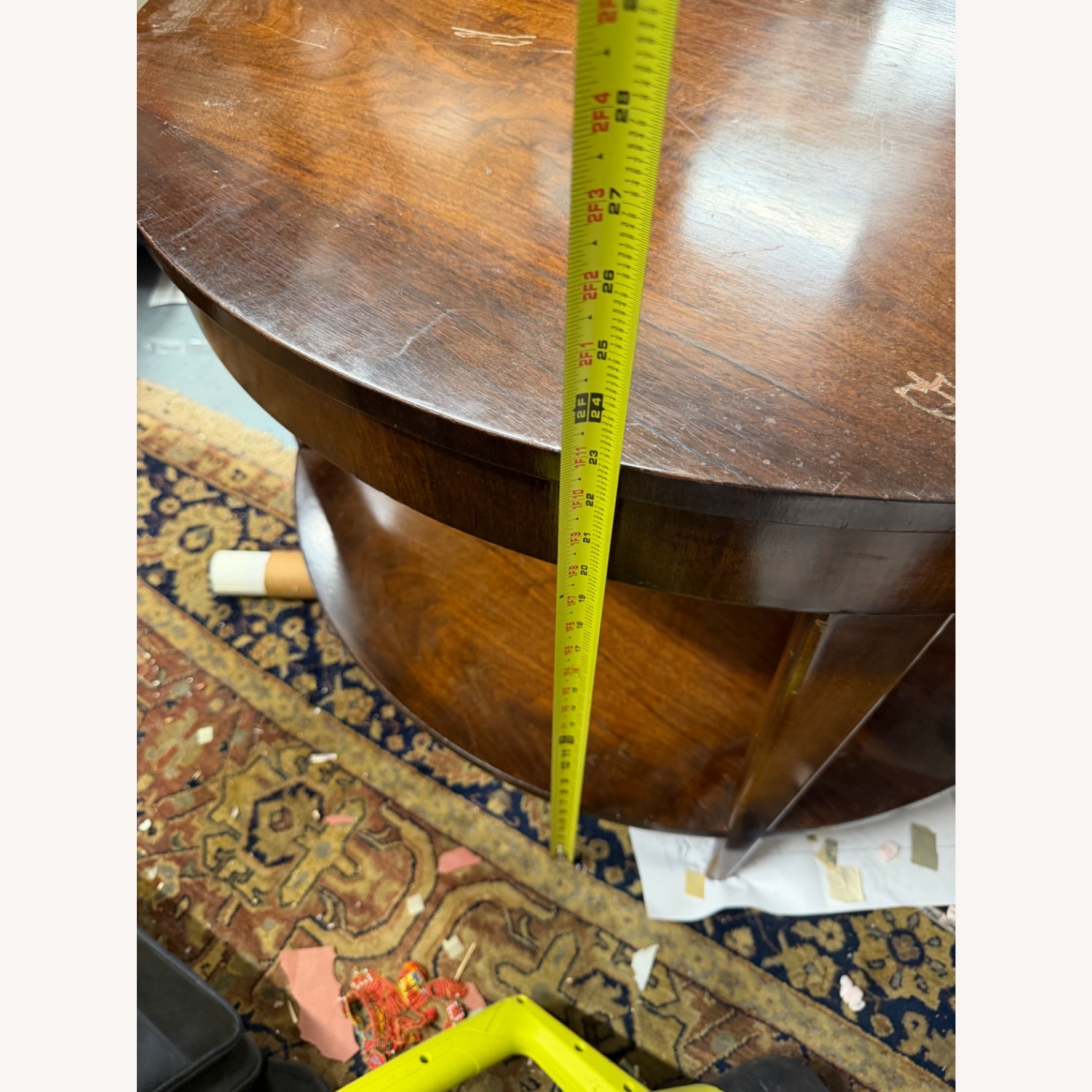 Vintage/Antique Dark Brown Wood Side Table - image-13