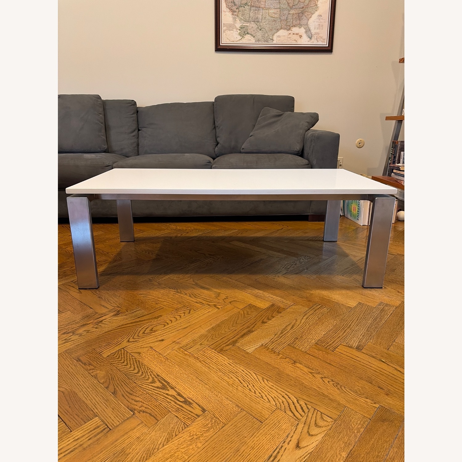 Room & Board Parsons Quartz/Stainless Coffee Table - image-1