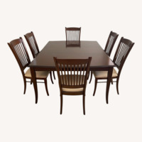 Dark Brown Wood Dining Set
