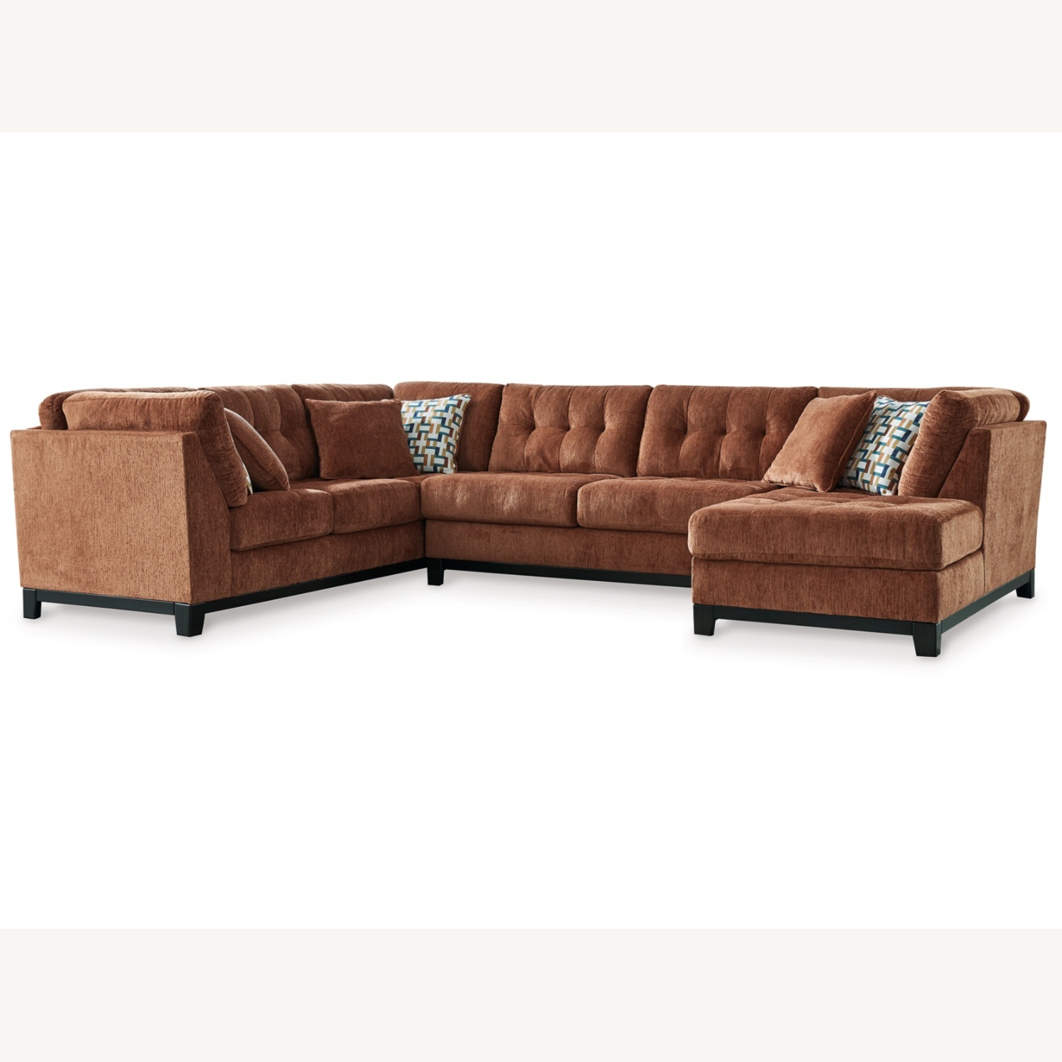 Ashley Furniture Orange Fabric 2 Piece Sectional - image-5