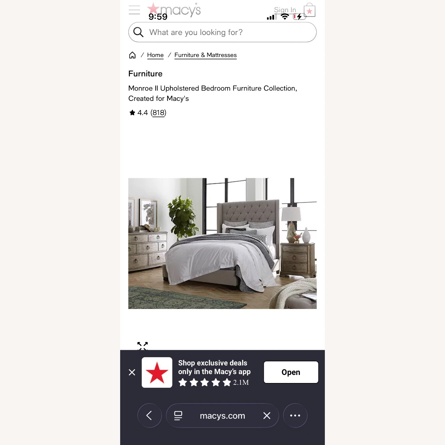 Macy’s Monroe II Upholstered Queen Bed - image-3