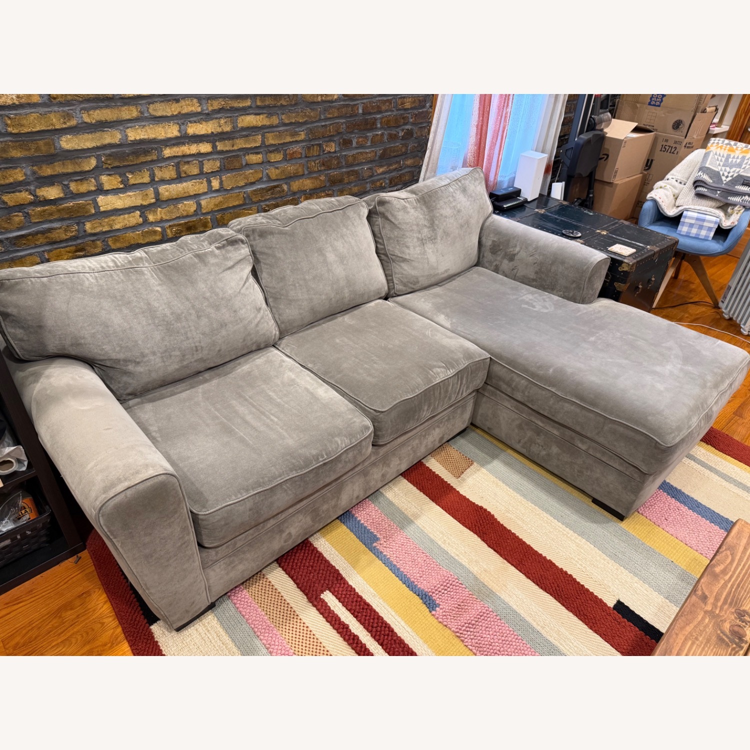 Raymour & Flanigan Light Gray 2 Piece Sectional - image-3