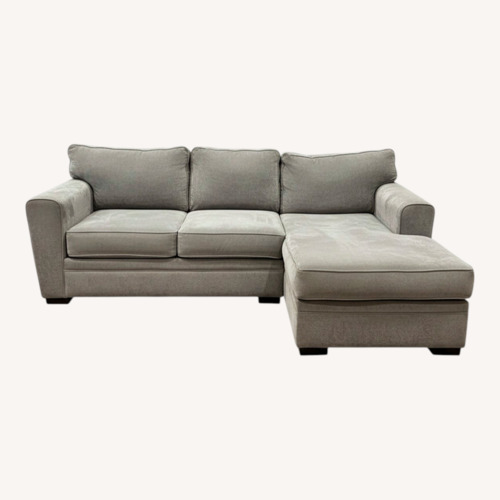 Used Raymour & Flanigan Light Gray 2 Piece Sectional for sale on AptDeco