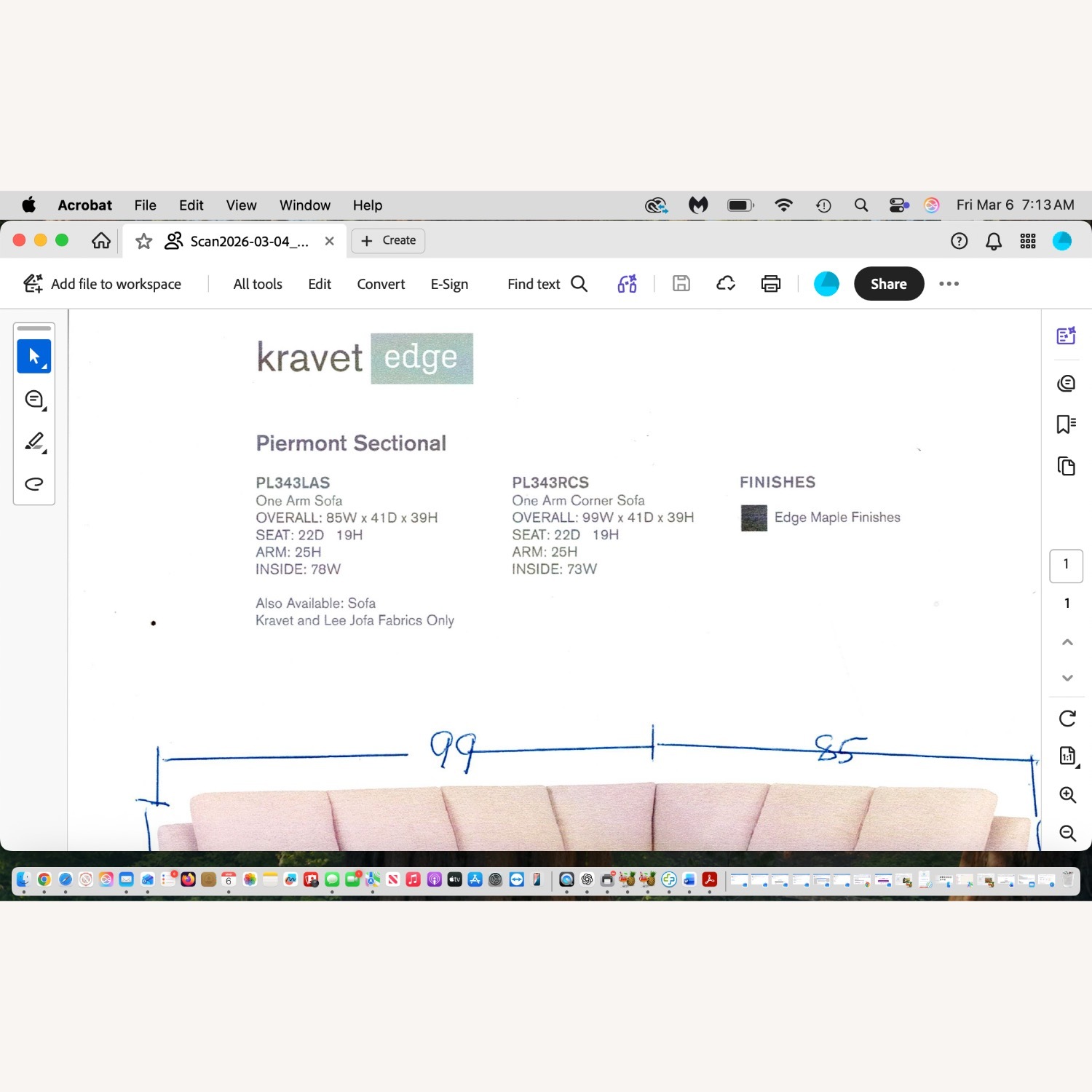 Kravet White Fabric 2 Piece Sectional - image-2