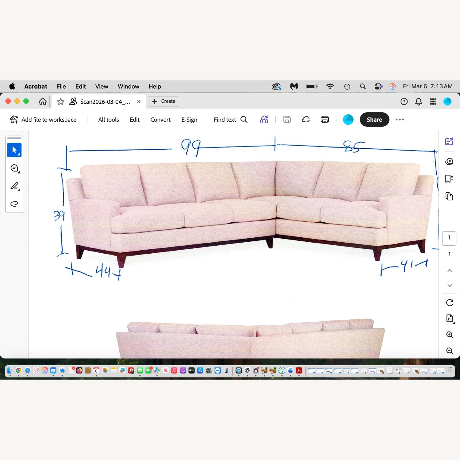 Kravet White Fabric 2 Piece Sectional - image-1