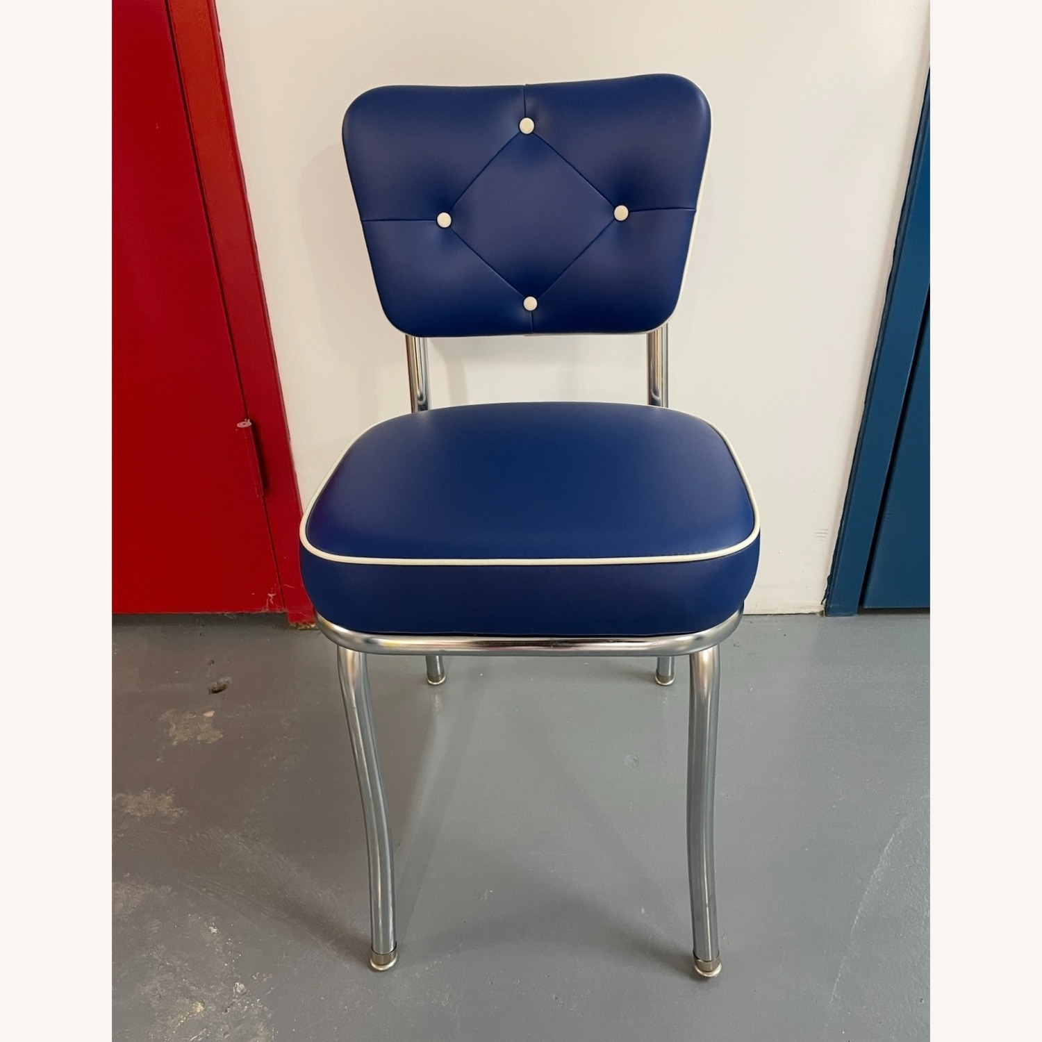 Richardson Seating Corp Blue Vinyl Dining Chairs - image-1