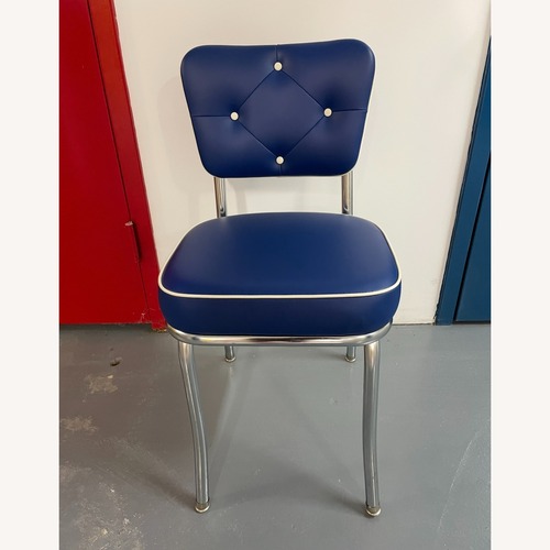 Used Richardson Seating Corp Blue Vinyl Dining Chairs for sale on AptDeco