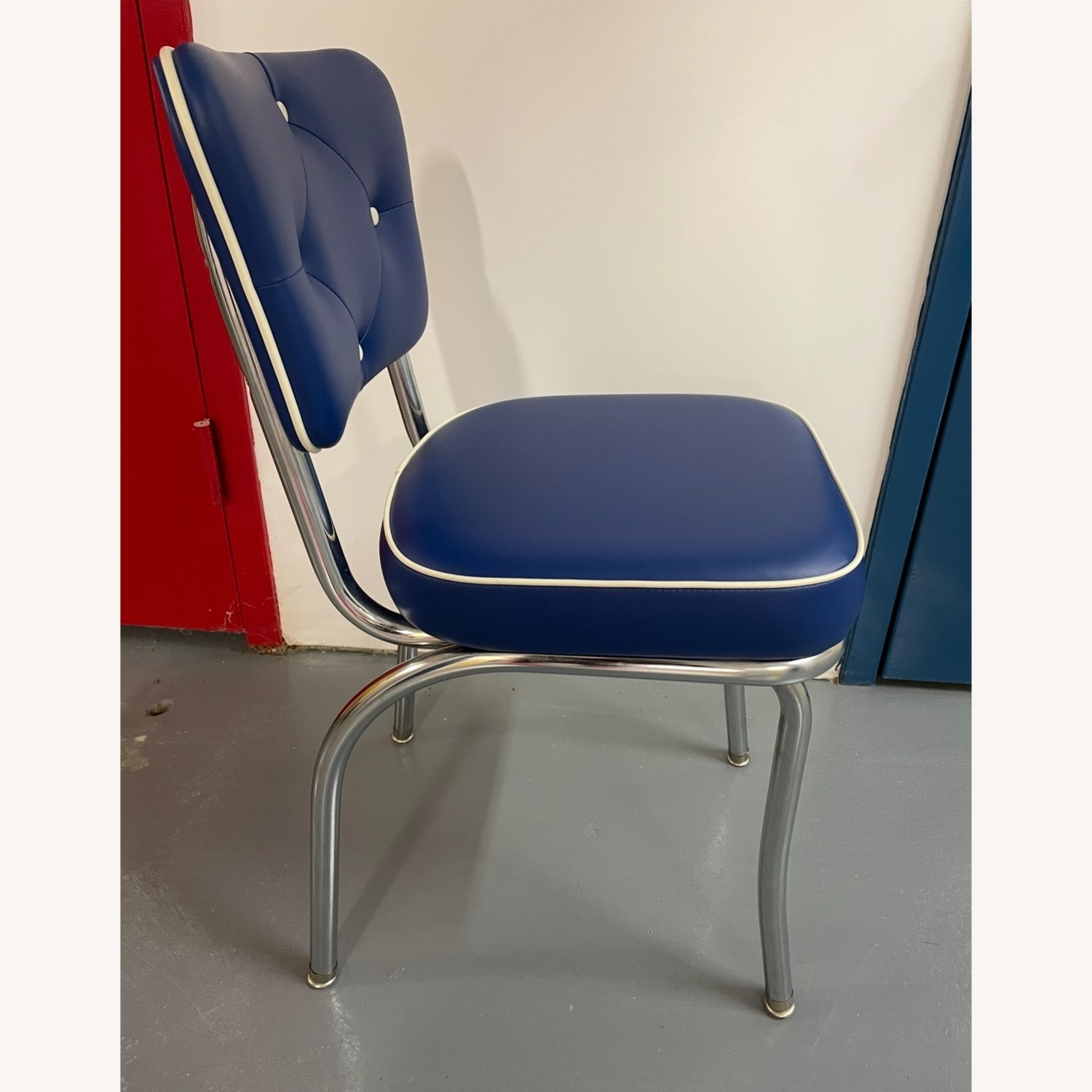 Richardson Seating Corp Blue Vinyl Dining Chairs - image-3
