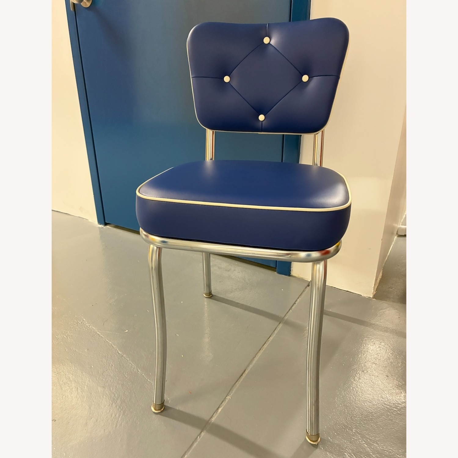 Richardson Seating Corp Blue Vinyl Dining Chairs - image-4