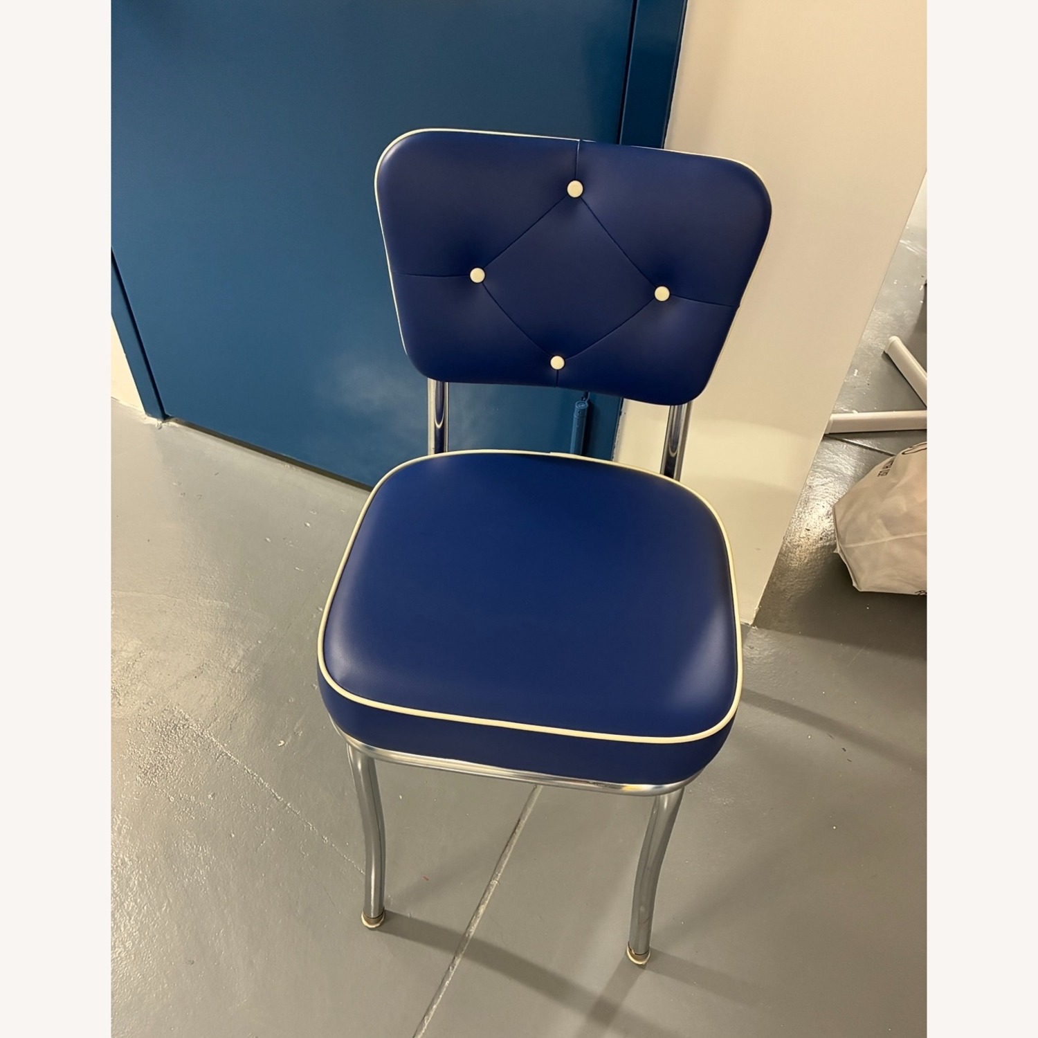 Richardson Seating Corp Blue Vinyl Dining Chairs - image-2