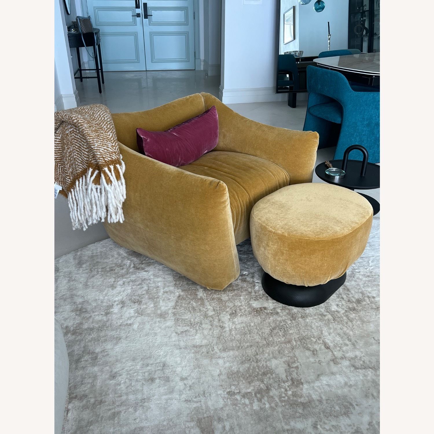 Maiden Home Mott Yellow Ottoman - image-1