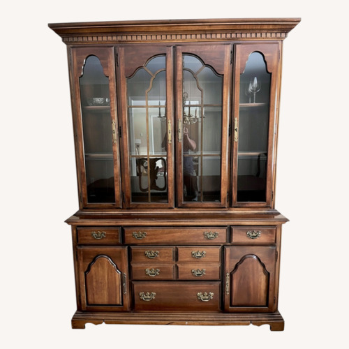 Used American Drew Dark Brown Wood China Cabinet for sale on AptDeco