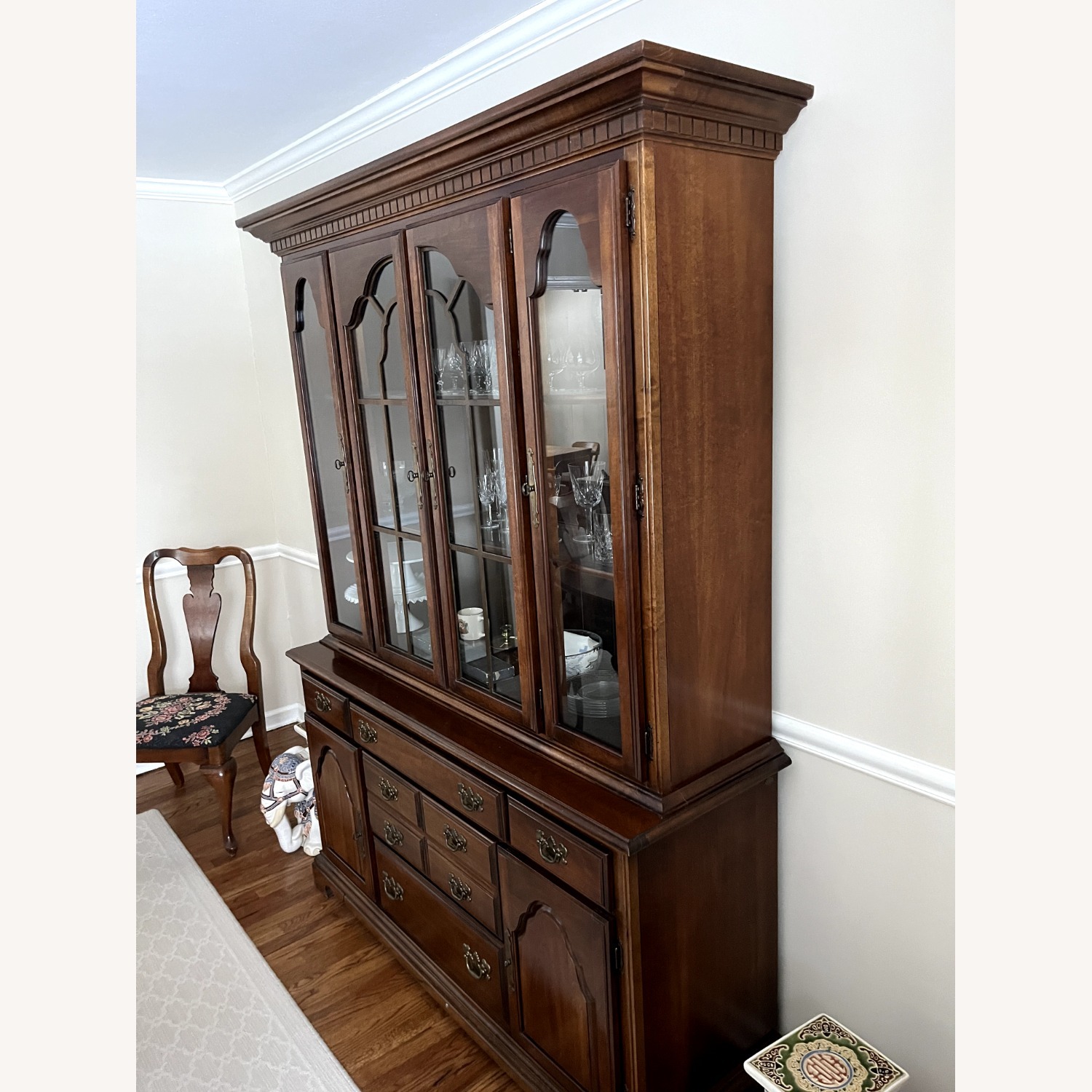 American Drew Dark Brown Wood China Cabinet - image-3