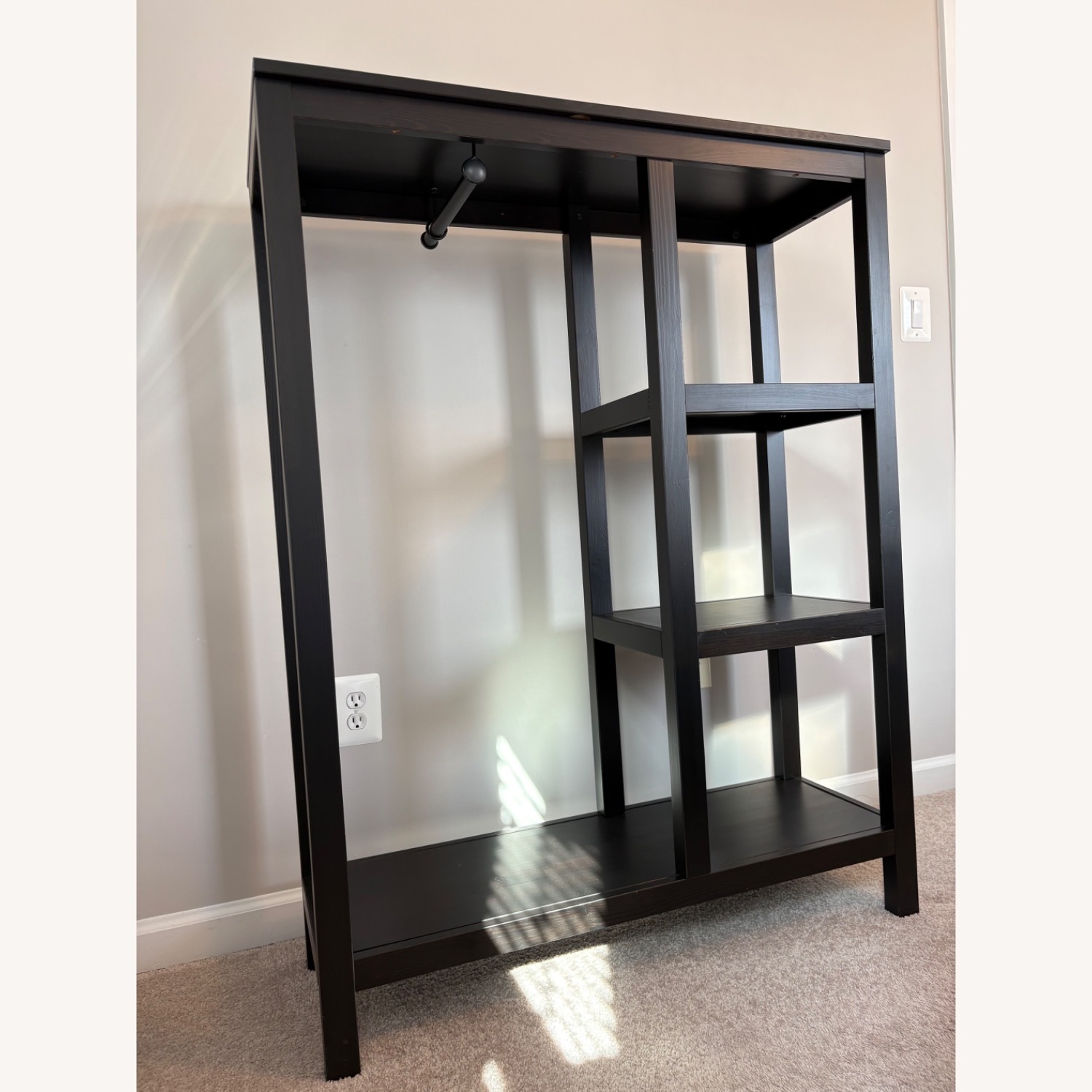 IKEA Hemnes Dark Brown Wood Open Wardrobe - image-3