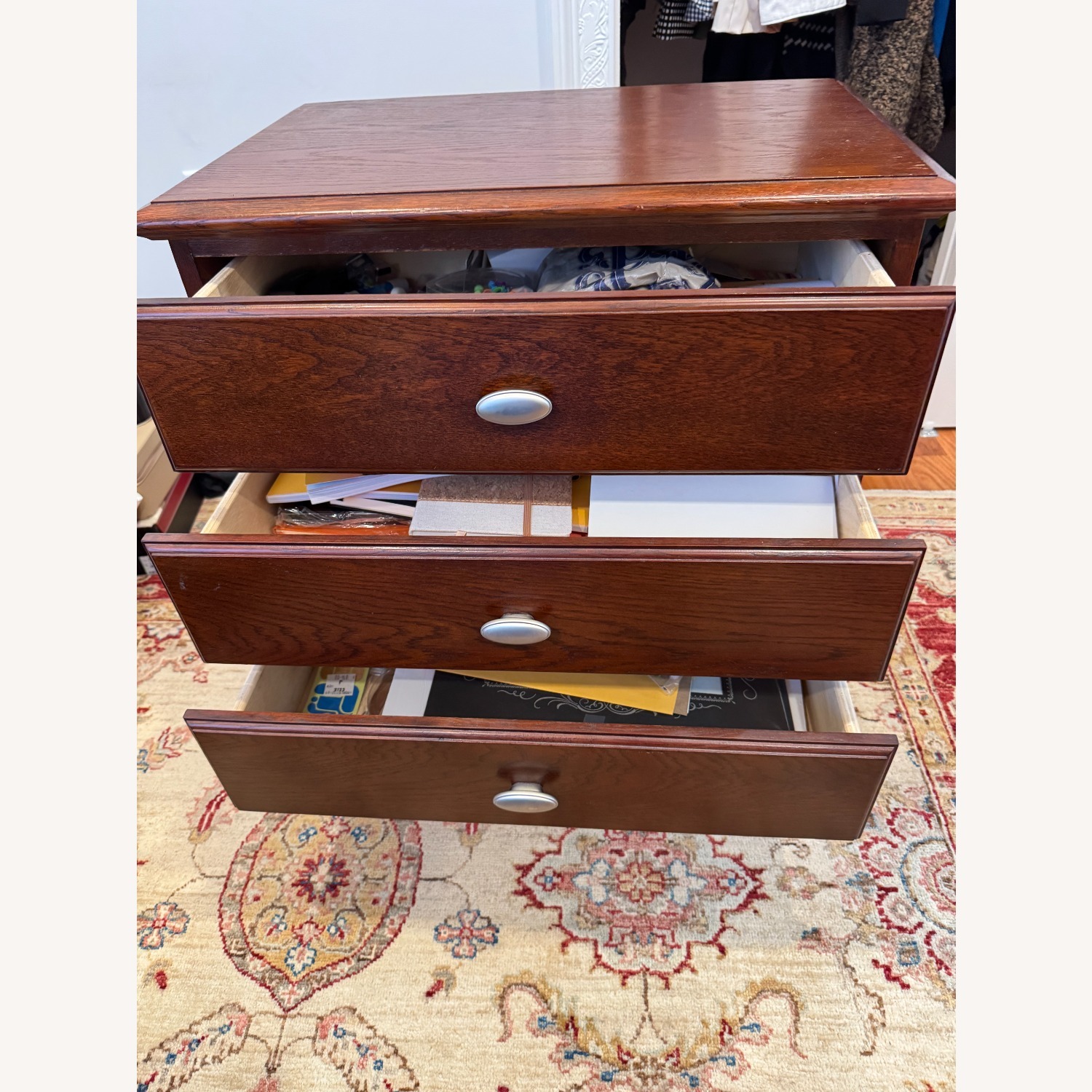 Dark Brown Wooden Nightstand - image-3