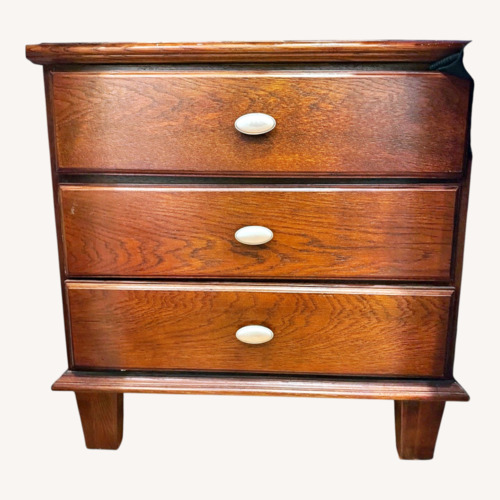 Used Dark Brown Wooden Nightstand for sale on AptDeco
