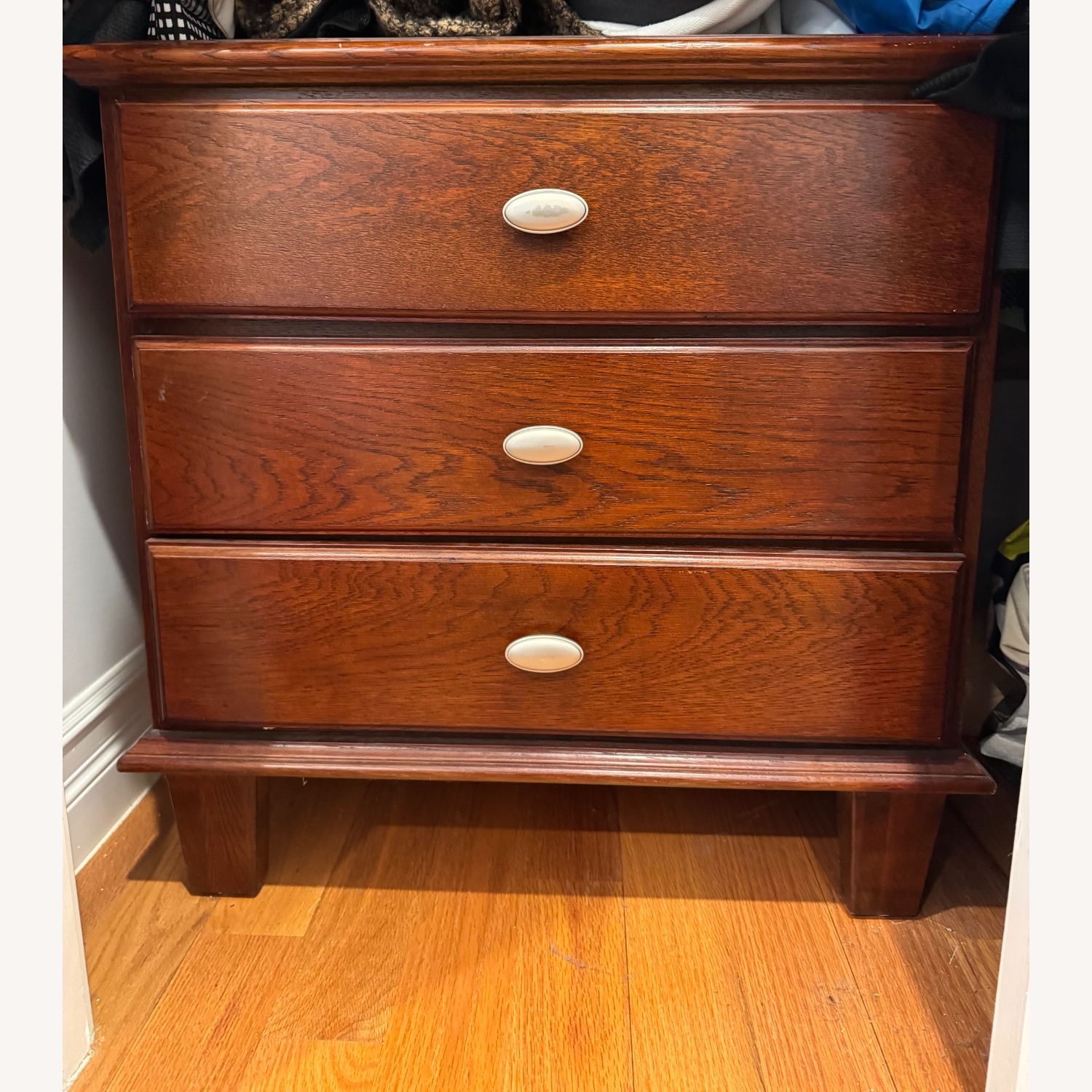 Dark Brown Wooden Nightstand - image-2