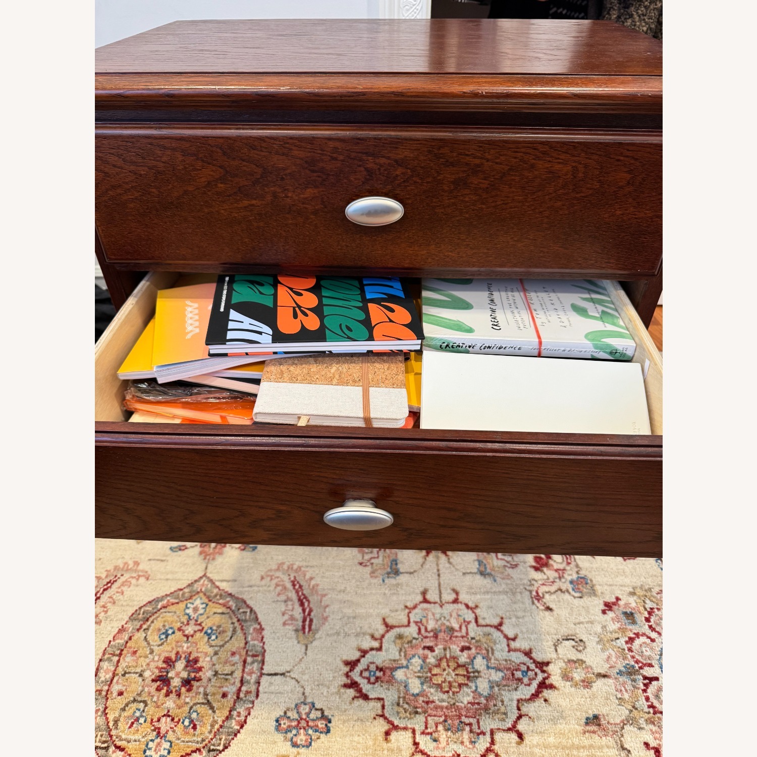 Dark Brown Wooden Nightstand - image-2