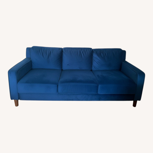 Used Wayfair Blue Velvet 3+ Seater Sofa for sale on AptDeco