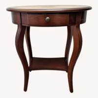 Dark Brown Wood Side Table