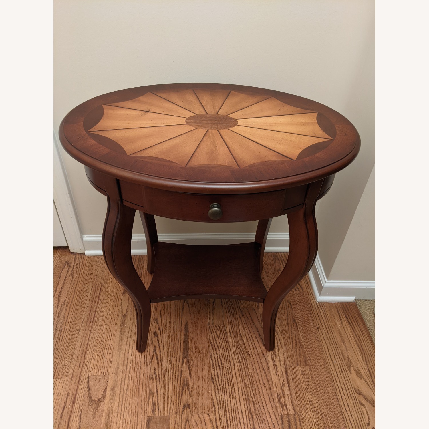 Dark Brown Wood Side Table - image-2