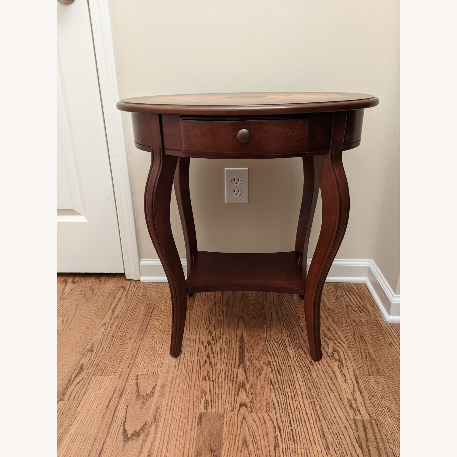 Dark Brown Wood Side Table - image-1