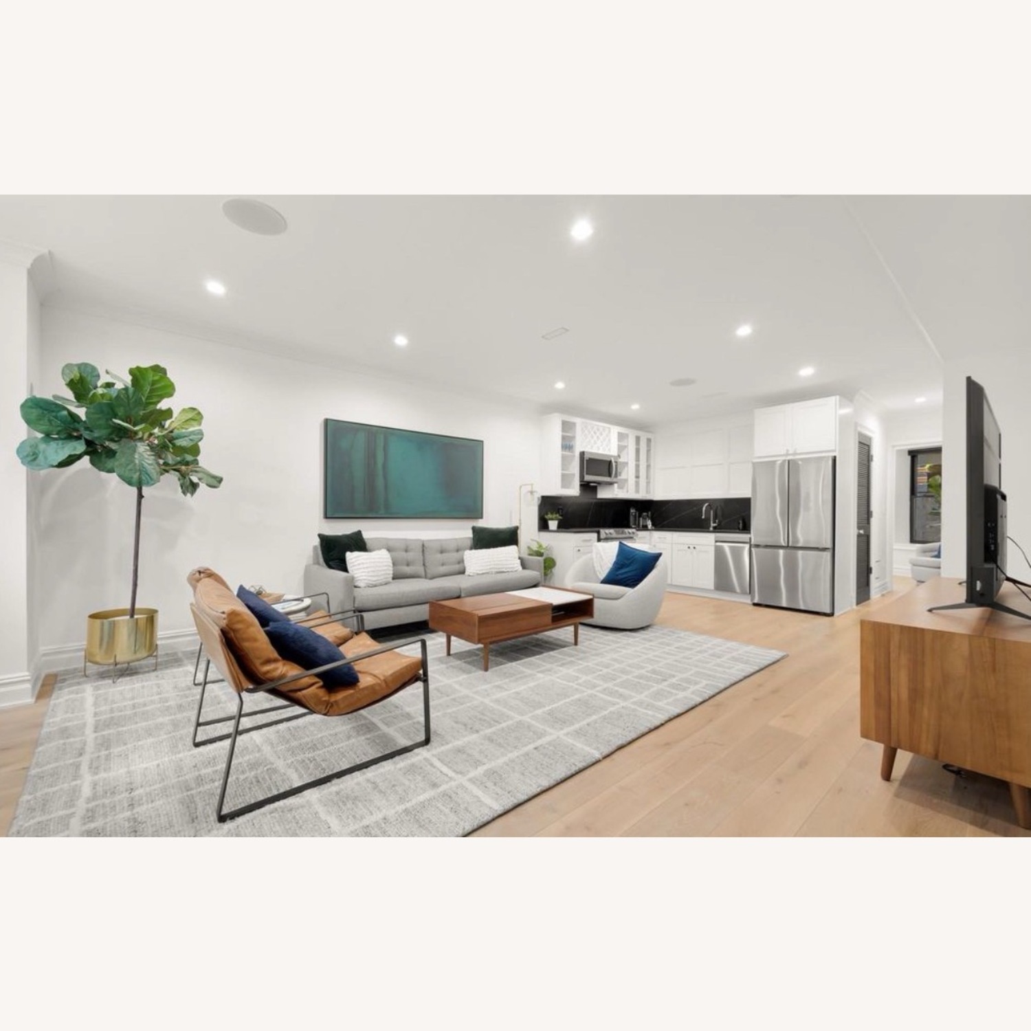 Crate & Barrel Petrie Felt Gray 3+ Seater Sofa - image-3