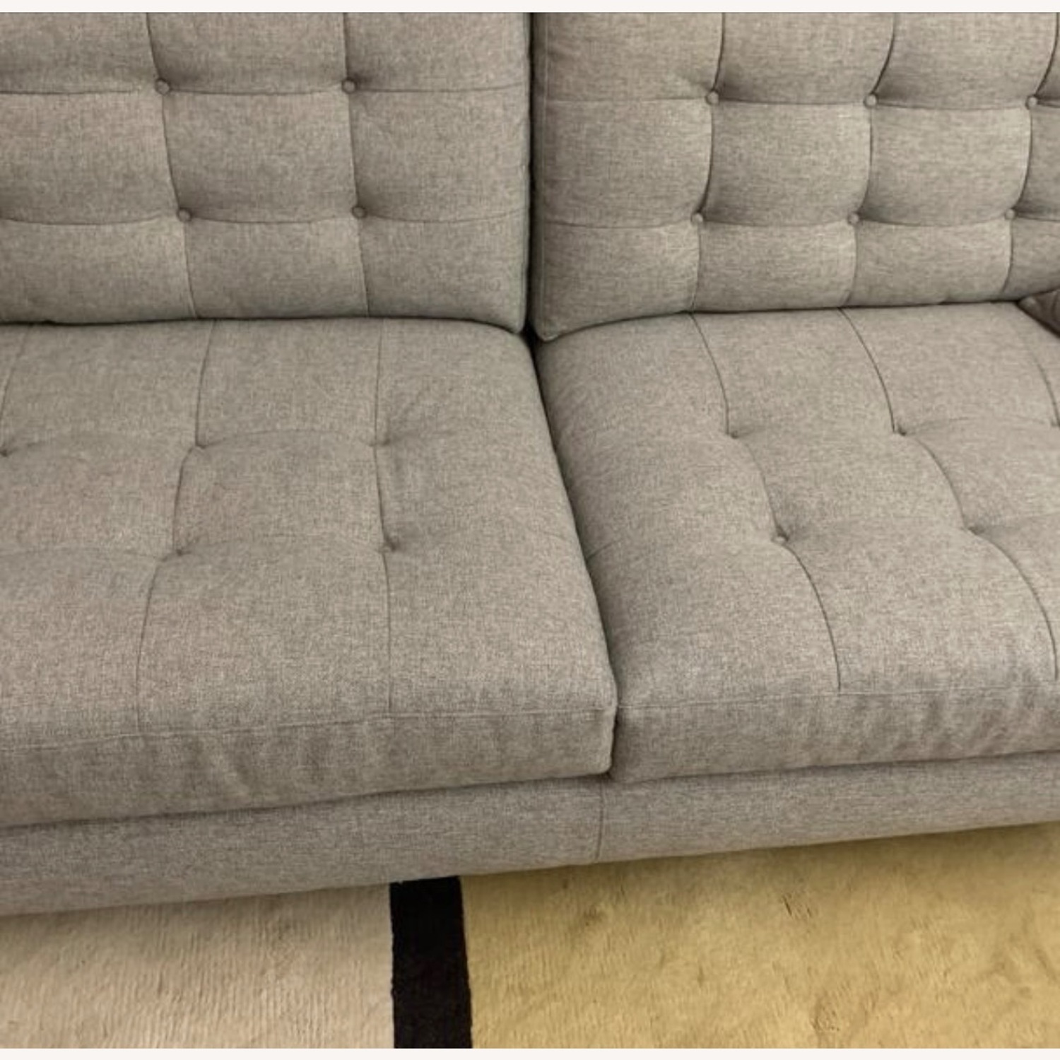 Crate & Barrel Petrie Felt Gray 3+ Seater Sofa - image-9