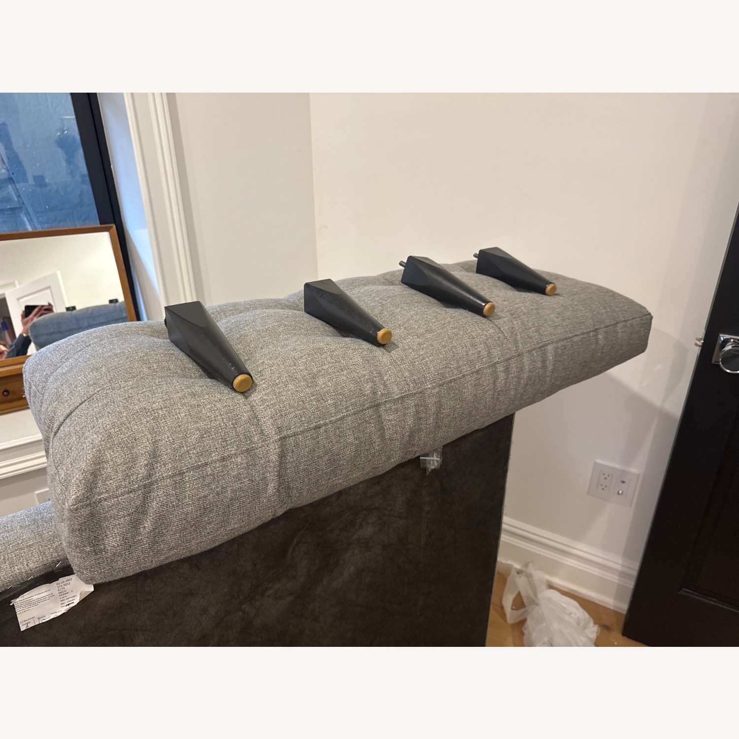 Crate & Barrel Petrie Felt Gray 3+ Seater Sofa - image-5