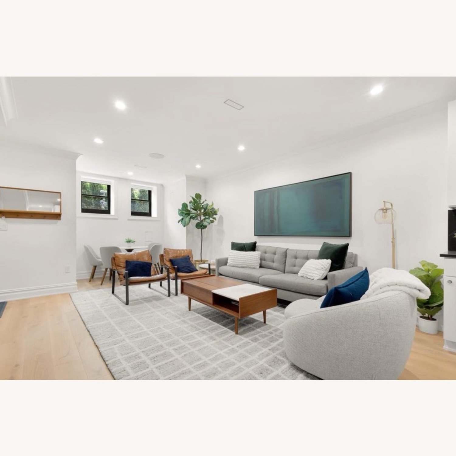 Crate & Barrel Petrie Felt Gray 3+ Seater Sofa - image-2