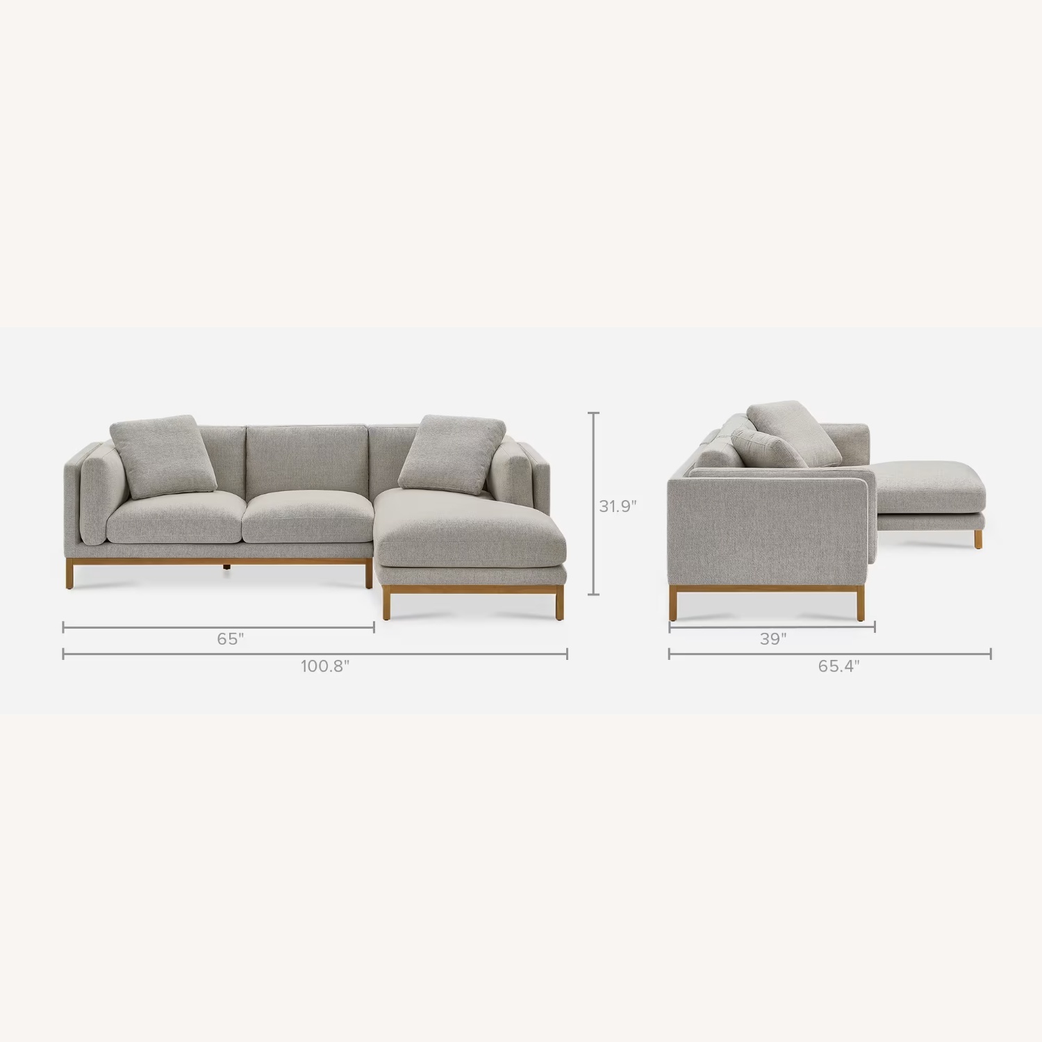 Castlery Owen Natural Fabric 2 Piece Sectional - image-5