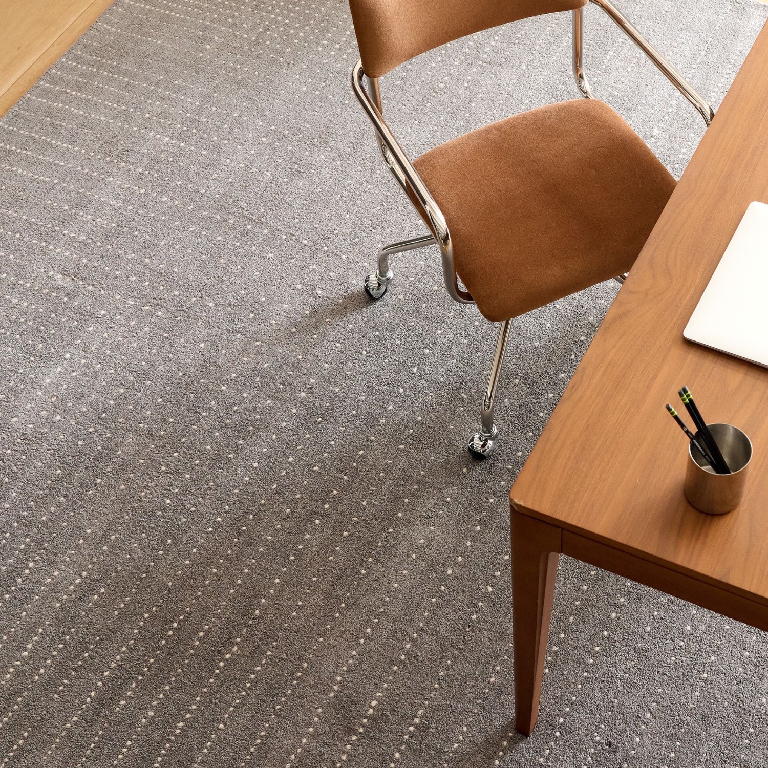 West Elm Graduated Dot Navy Wool Area Rug 8' x 10' - image-4