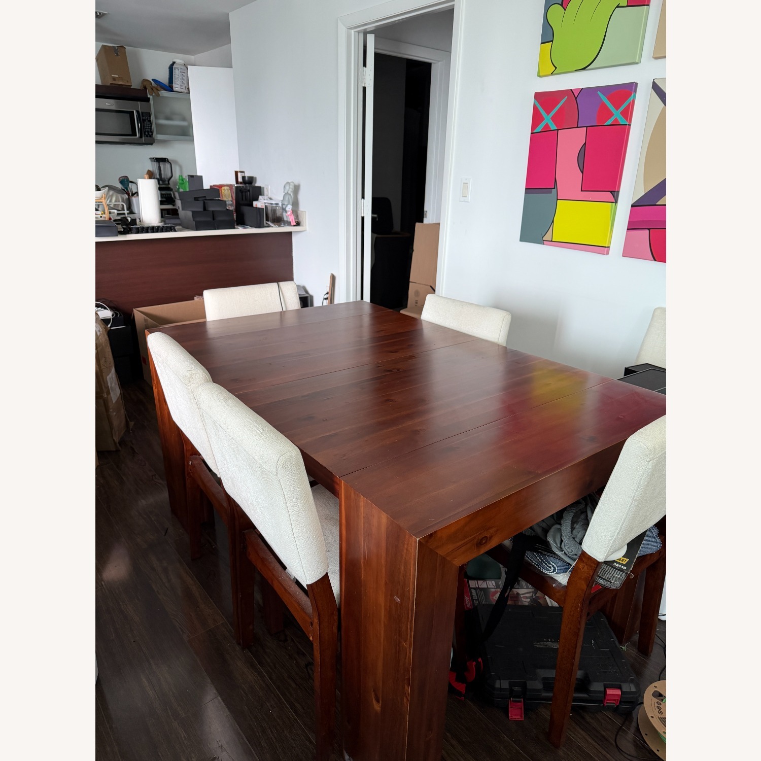 Transformer Table Dark Brown Wood Dining Table - image-3