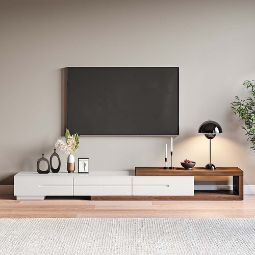 Used Modern Extendable White TV Stand for sale on AptDeco