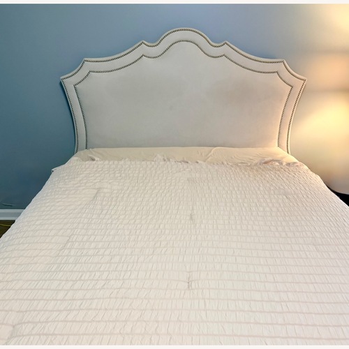 Used Arhaus Queen Upholstered Bed Frame for sale on AptDeco