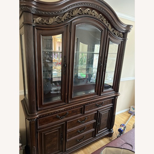Used China Furniture & Arts Dark Brown Wood Sideboard for sale on AptDeco