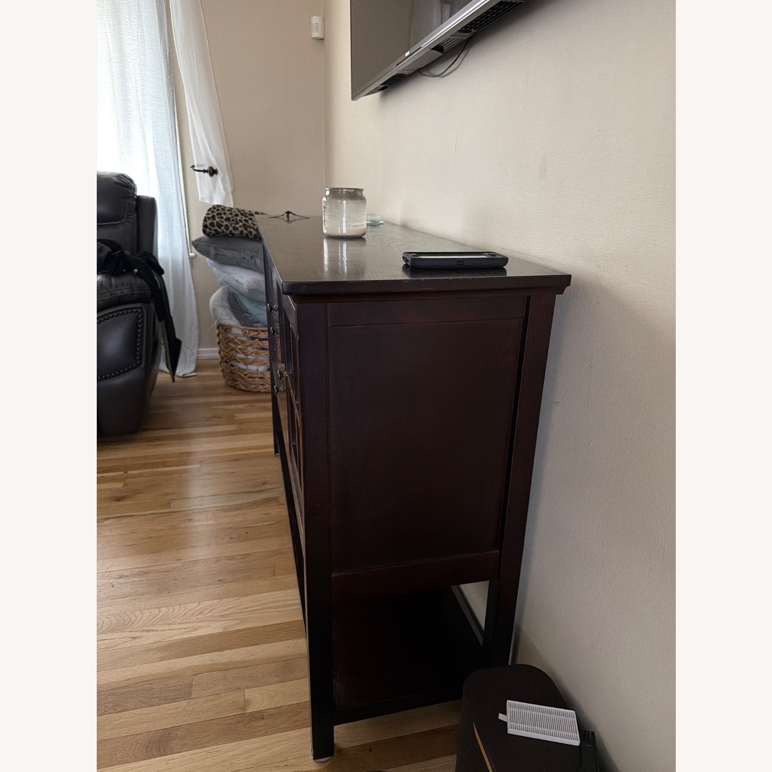 Dark Brown Wood Chest - image-2