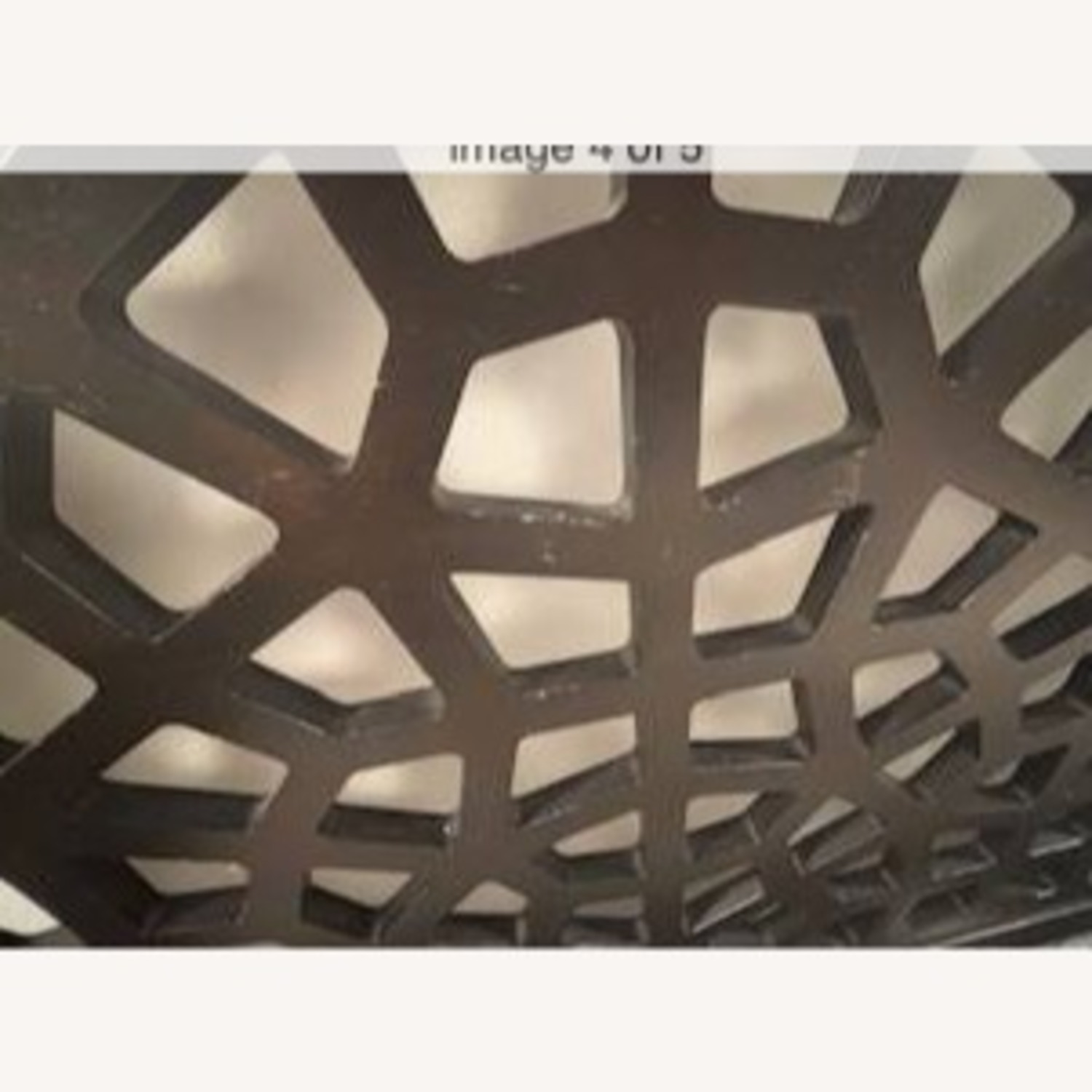 West Elm Morocco Chocolate Brown Lattice Wood Headboard - image-3