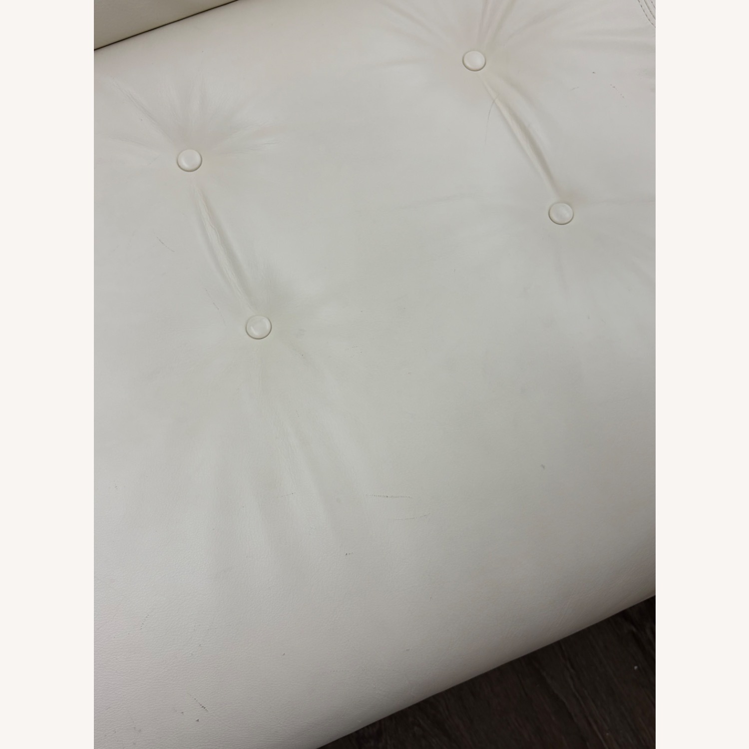 White Leather 2 Seater Sofa - image-6