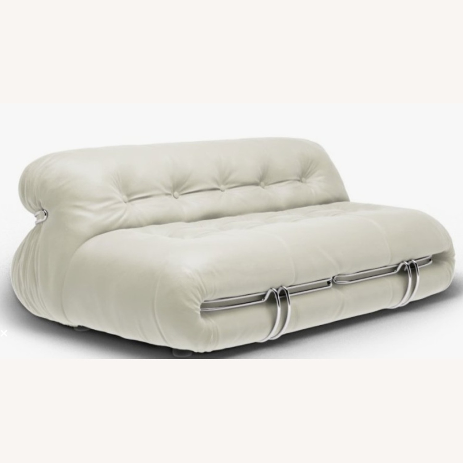 White Leather 2 Seater Sofa - image-9