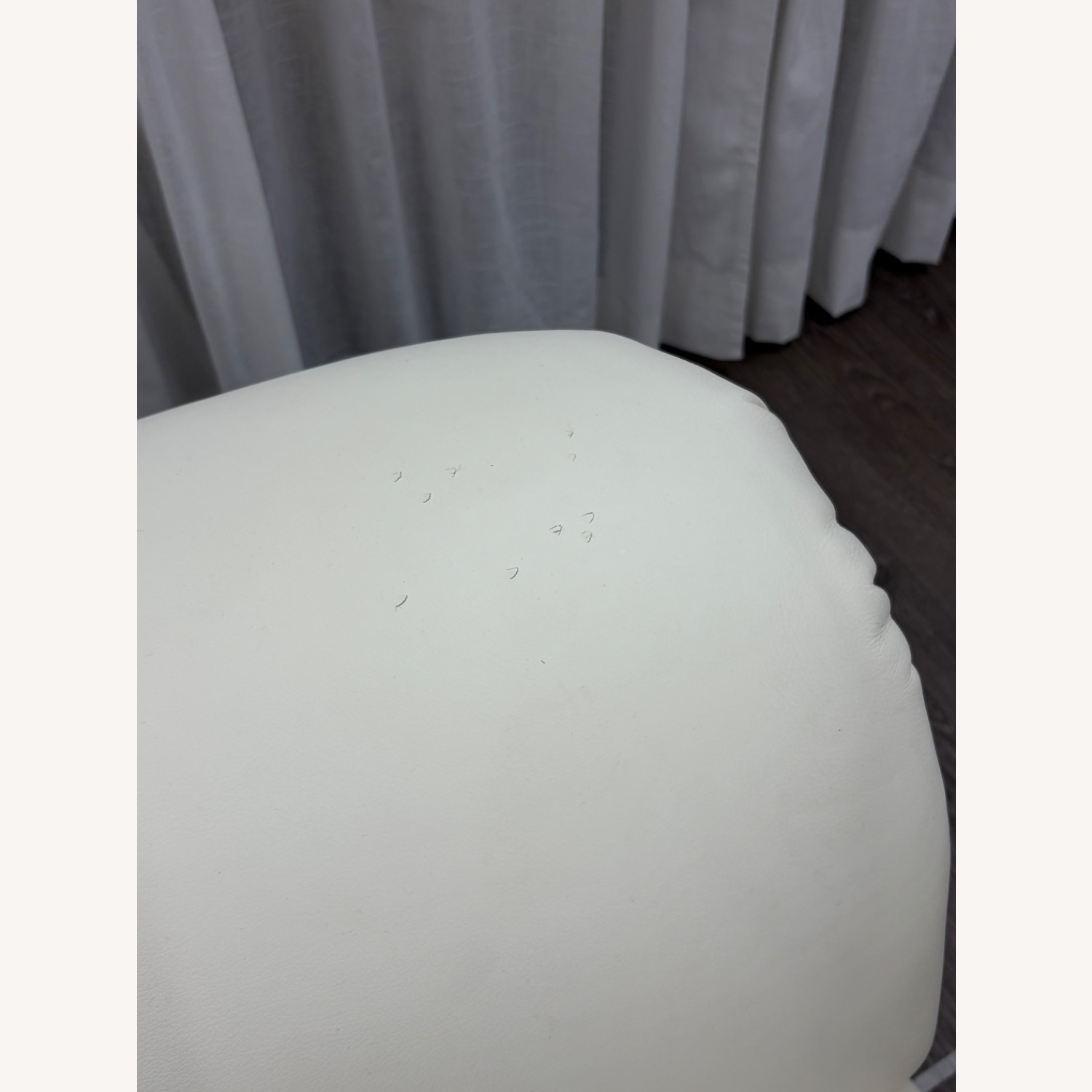 White Leather 2 Seater Sofa - image-5