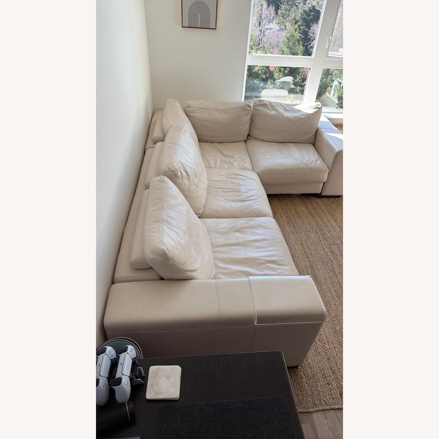 Natuzzi  Natural Leather 3+ Piece Sectional - image-3