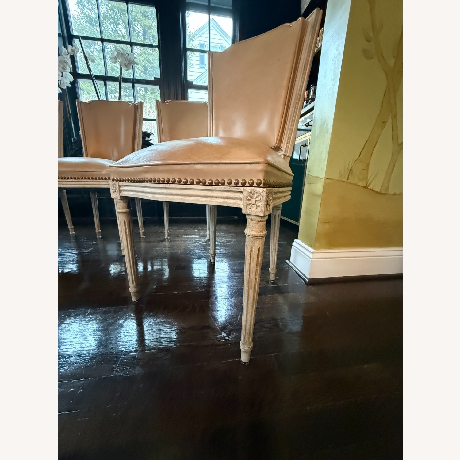 Vintage/Antique White Wood Dining Chairs - image-8