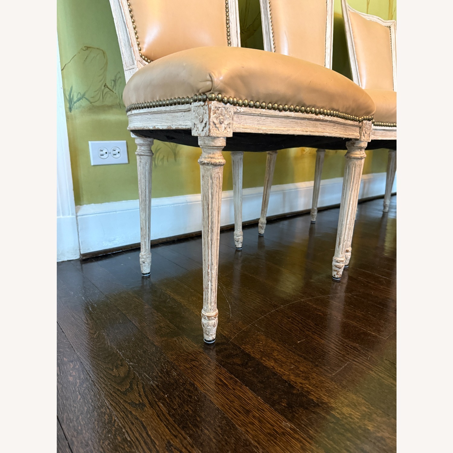 Vintage/Antique White Wood Dining Chairs - image-9