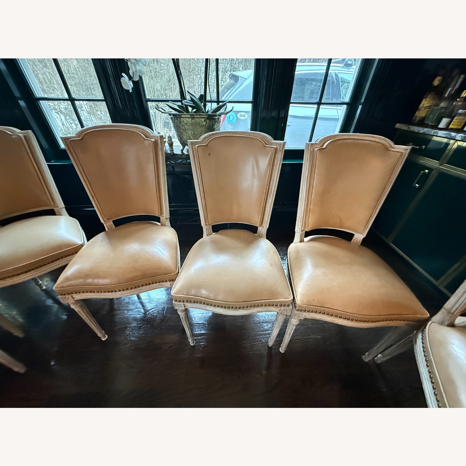 Vintage/Antique White Wood Dining Chairs - image-5